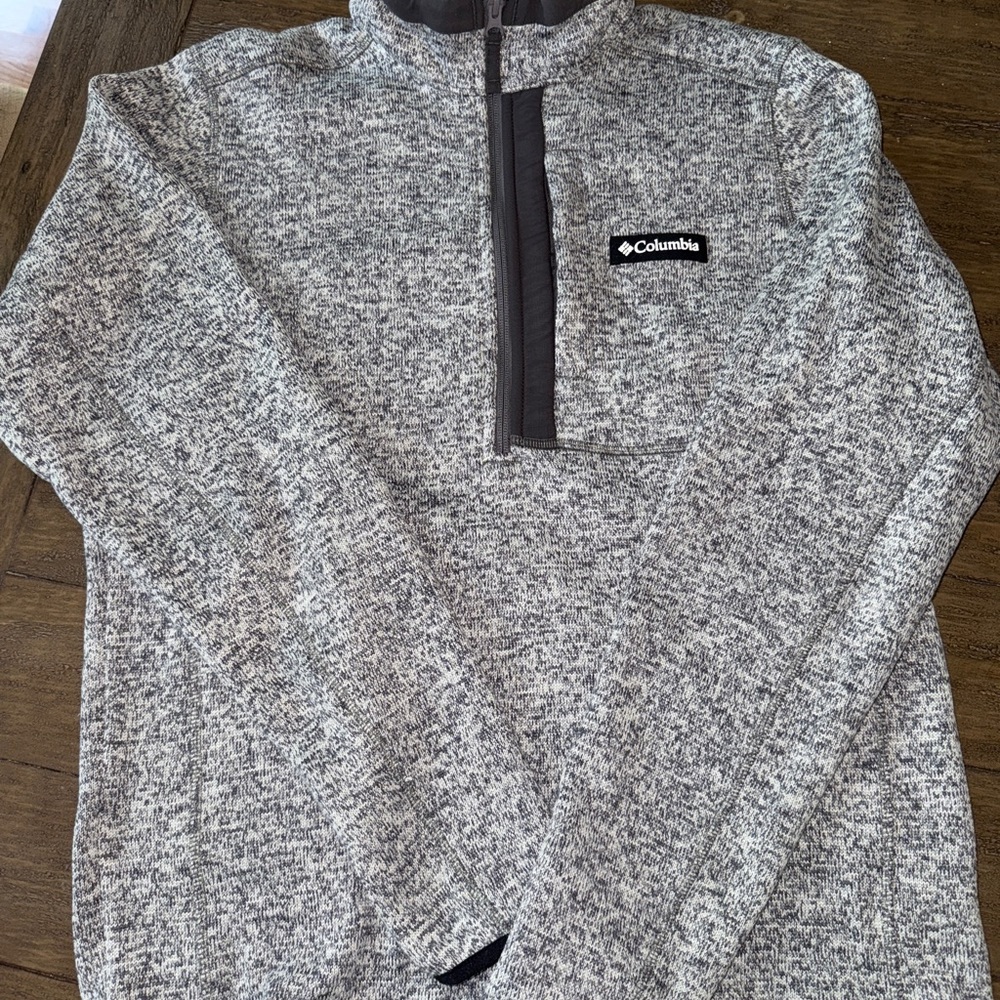 Columbia Gray Quarter Zip Sweater Fleece Jacket Men’s Medium
